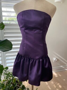 Strapless Mini Dress in Deep Purple